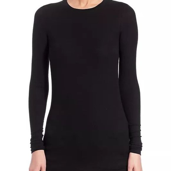 ATM Anthony Thomas Melillo Merino Wool Rib-Knit Sweater in Black Size Large - Picture 1 of 10